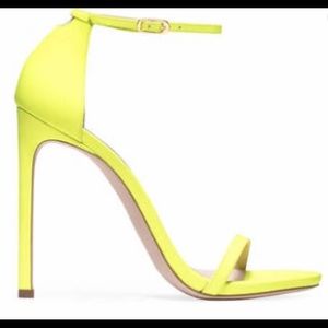 Stuart Weitzman nudist neon sandals